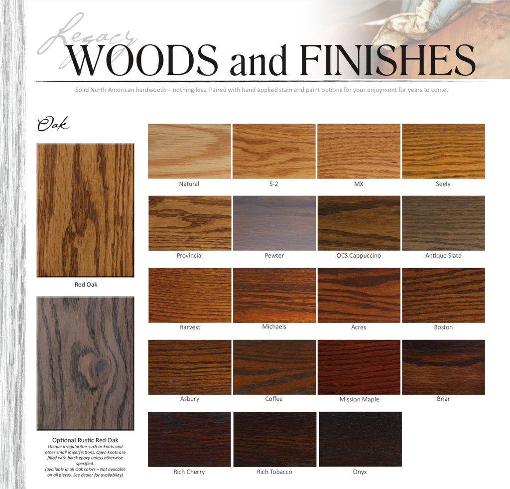 Wood and Finish Options