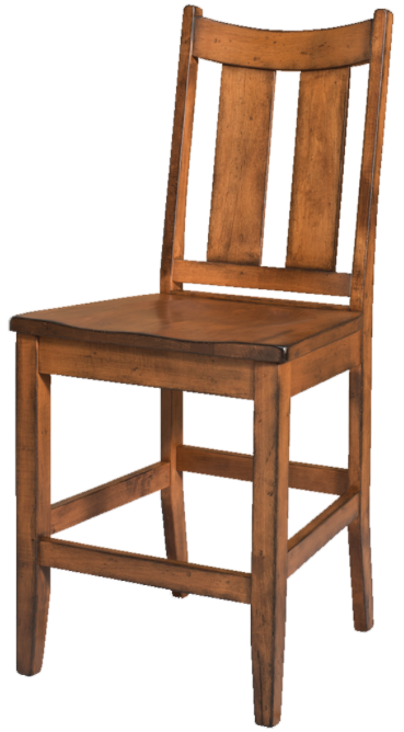 Aspen 24" Bar Chair in Brown Maple Wood (1114-2 Series)
