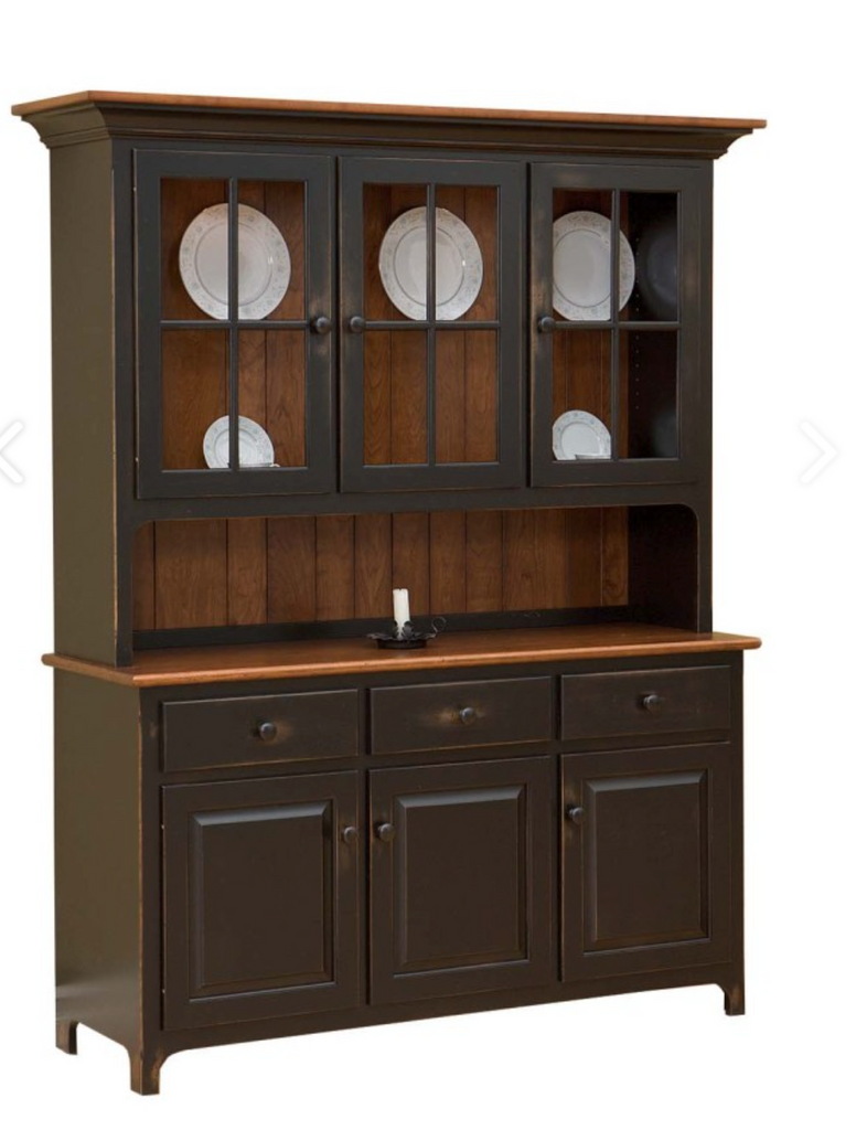 Lancaster Legacy Plymouth 3-Door Hutch in Brown Maple Wood (215 Series)