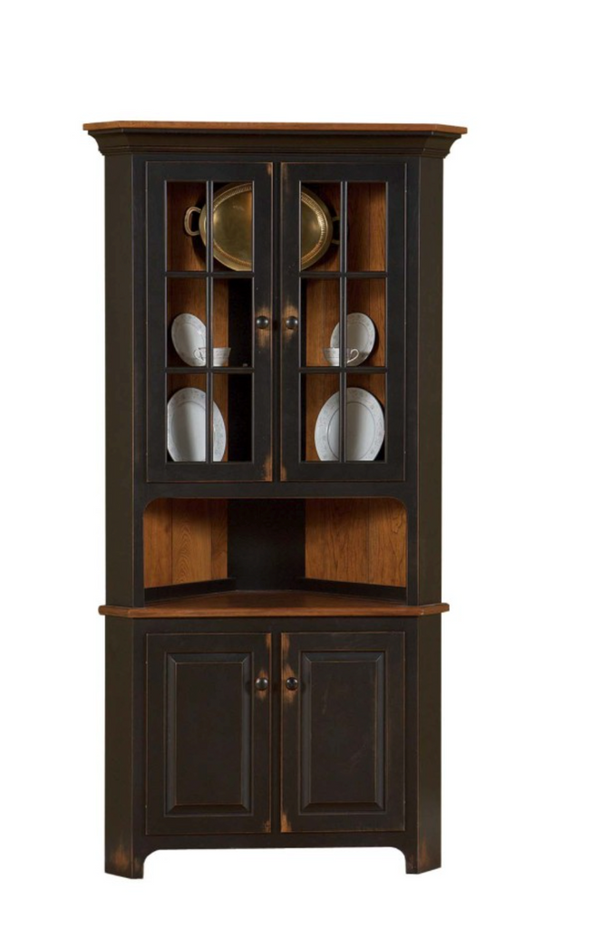 Lancaster Legacy Plymouth Corner Hutch in Brown Maple Wood (231 Series)