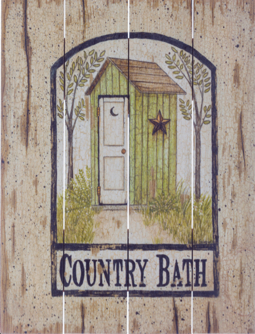 Country Bath Barn Star Outhouse Pallet Art