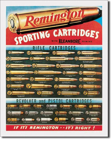 Remington Cartridges Tin Sign
