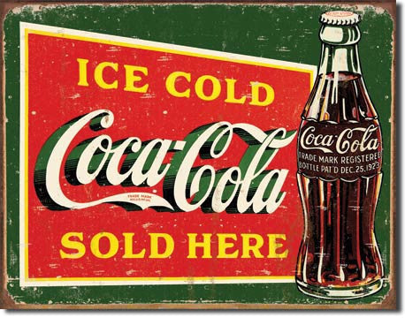 Coke - Ice Cold Green Tin Sign