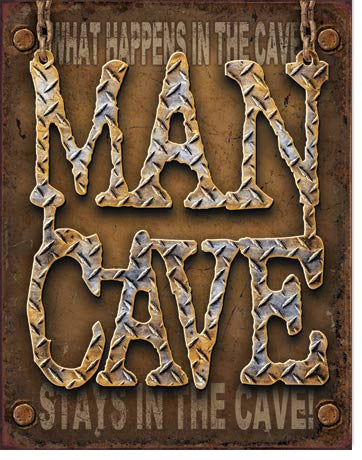 Man Cave - Diamond Plate Tin Sign