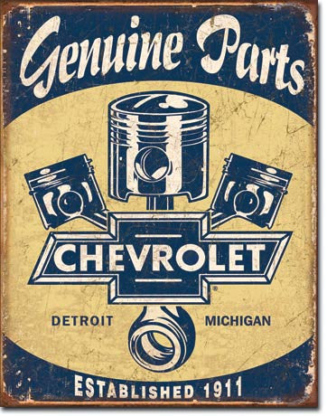 Chevy Parts - Pistons Tin Sign