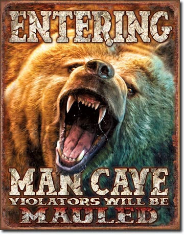 Man Cave - Grizzly Tin Sign