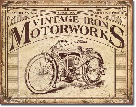 Vintage Iron Motorworks Tin Sign