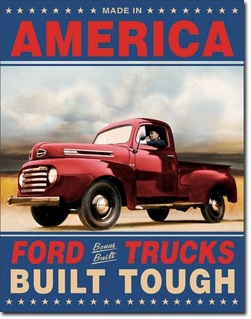 Ford Trucks Built Tough Tin Sign
