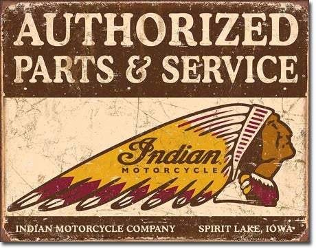 Authorized Indian Parts Tin Sign