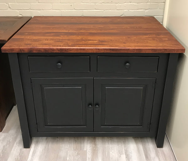 Amish Island - Standard Base with 32" Extended Butcher Block Top