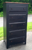 Chest of Drawers-Oxford 5 Drawer-Black with Michael's Cherry