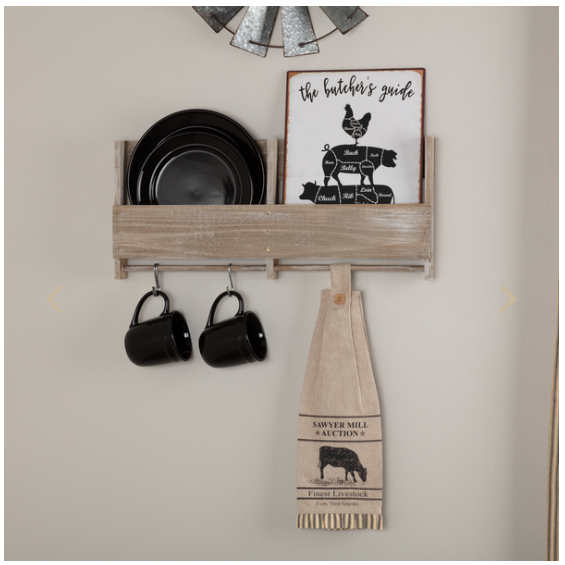 Sawyer Mill Charcoal Cow Button Loop Kitchen Towel
